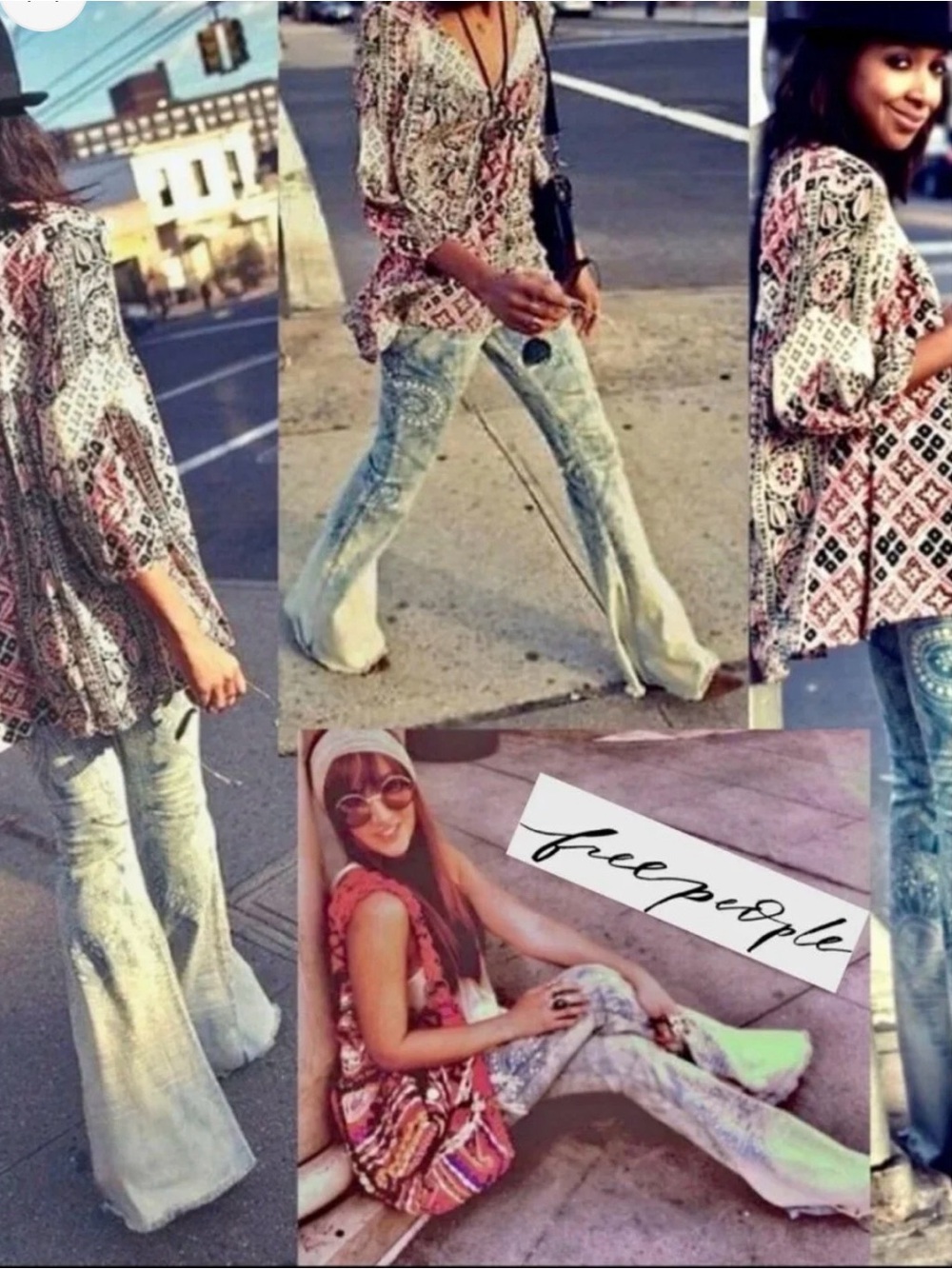 Free People Bali Light Wash Flare Jeans